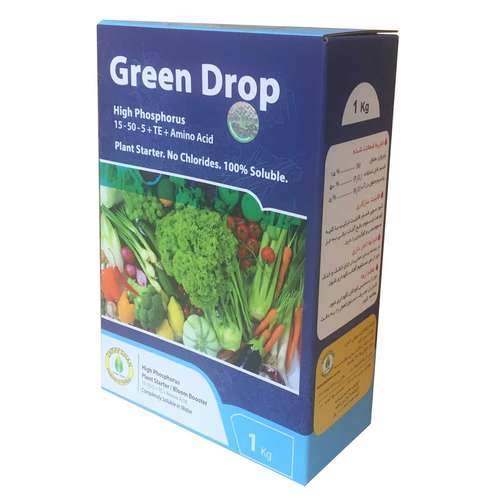 کود پودری گرین دراپ مدل سوپر فسفر (NPK 15-50-5) کد ZA-10 بسته یک کیلوگرمی