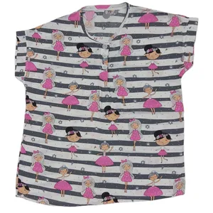 تی شرت آستین کوتاه زنانه مدل نخی تایلندی طرح دختر