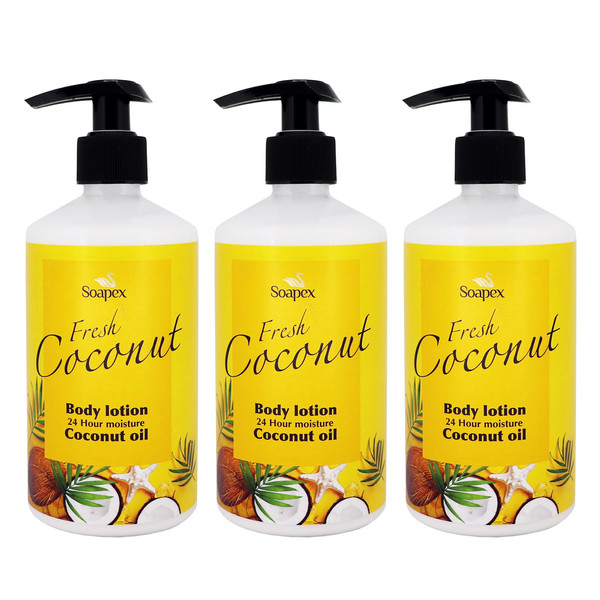 لوسیون بدن سوپکس مدل Coconut oil حجم 350 میلی لیتر مجموعه 3 عددی