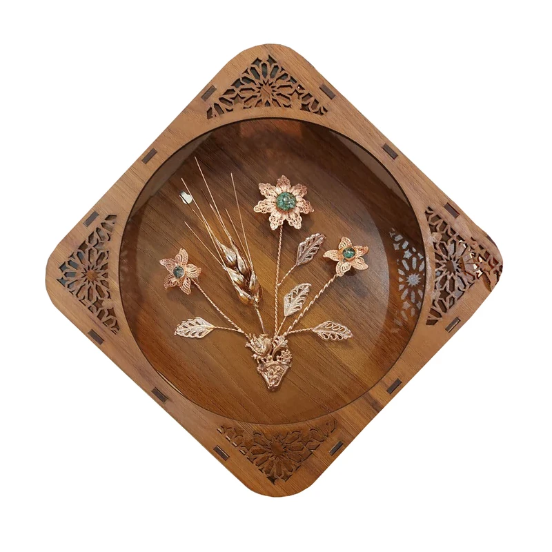 تابلو فیروزه کوبی مسی مدل گل کد 205
