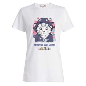 تی شرت آستین کوتاه زنانه کاندید اسپرت طرح گربه مدل 27