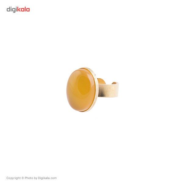 انگشتر ناردونه قاب دار برنج زرد صفوی بزرگ -  - 6