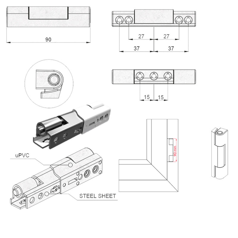 لولا پنجره مدل Artmen-Reze بسته سه عددی لولا پنجره مدل Artmen-Reze بسته سه عددی