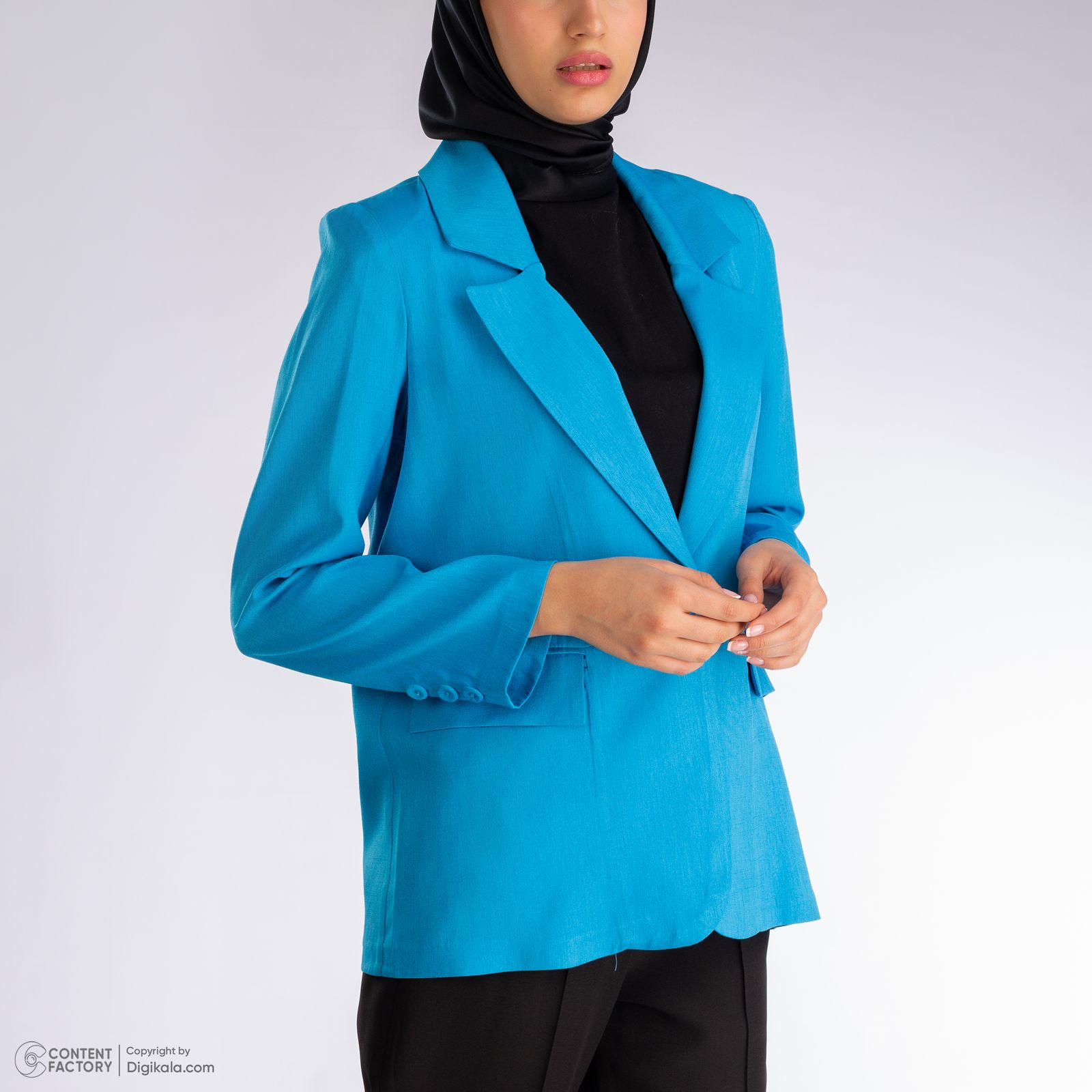 کت زنانه نیزل مدل 0228-077 رنگ آبی -  - 10