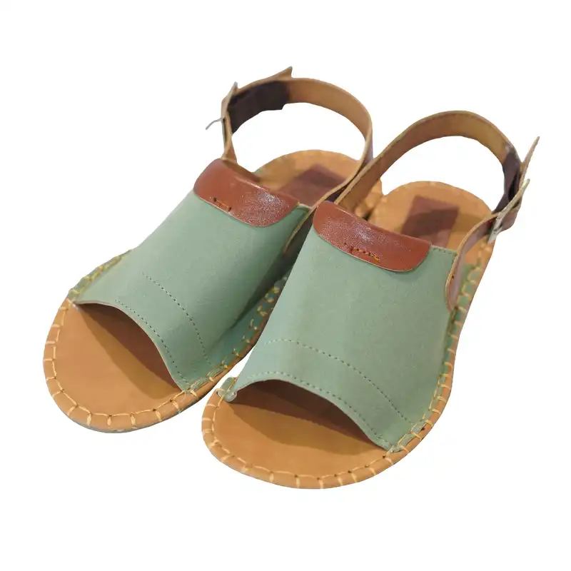صندل زنانه مدل رنگین کمان رنگ  سبز