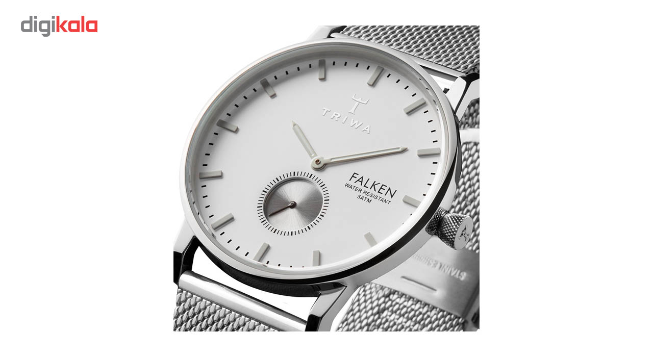 ساعت مچی عقربه ای تریوا مدل Ivory Falken steel mesh