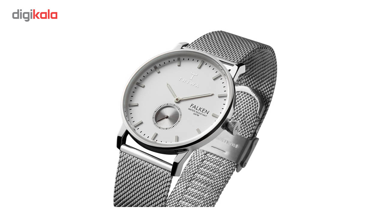 ساعت مچی عقربه ای تریوا مدل Ivory Falken steel mesh