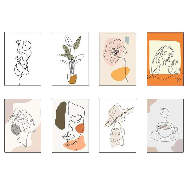 پوستر کارنيکا طرح مینیمال Minimal کد 66309 مجموعه 8 عددی