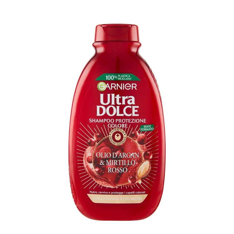 شامپو مو گارنیه مدل olio d argan & mirtillo rosso حجم 300 میلی لیتر