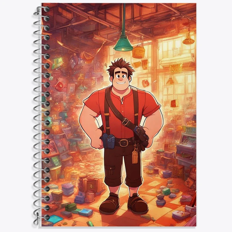 دفتر زبان 50 برگ خندالو مدل سه خط طرح رالف خرابکار کد F2773