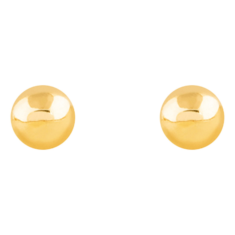 گوشواره طلا میخی 18 عیار زنانه پرسته مدل گوی بزرگ کد WE442