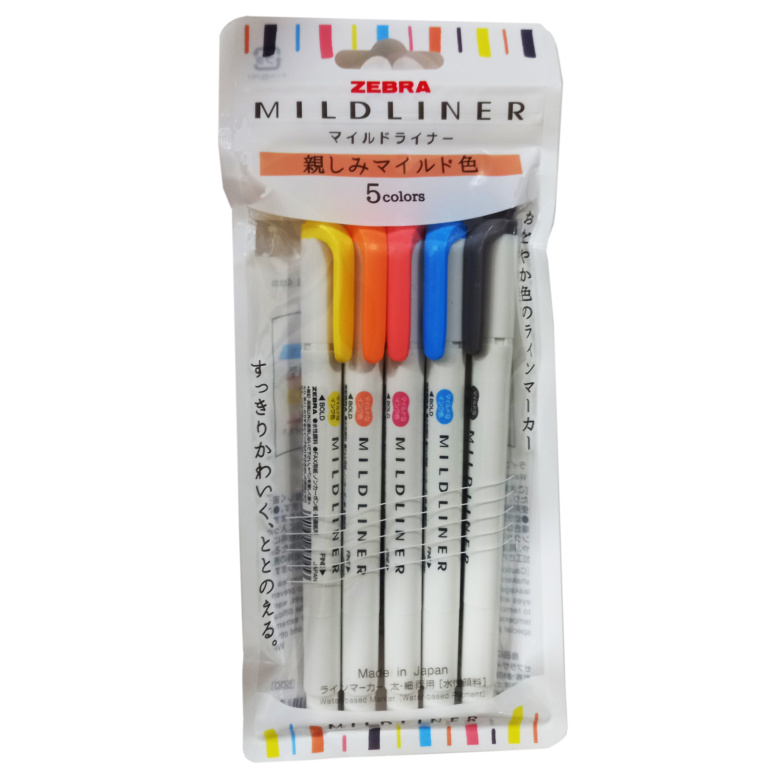 ماژیک علامت گذار زبرا مدل MILDLINER بسته 5 عددی