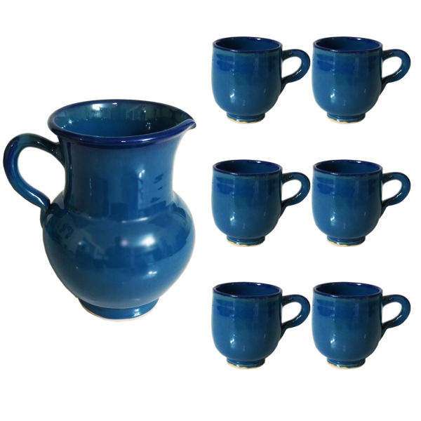 ست 7 تکه پارچ و لیوان سفالی مدل سنتی کد 101