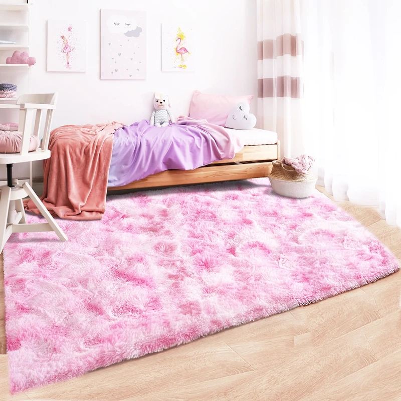 فرش ماشینی 400 شانه تیگران مفشوو زمینه صورتی حاشیه صورتی کمرنگ مدل UNICPINK