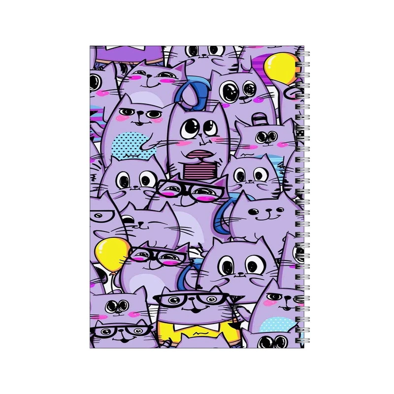 دفتر مشق 80 برگ بامبیلیپ طرح پترن گربه های عینکی کد 3452591