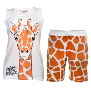 ست تاپ و شلوارک دخترانه مدل زرافه 18