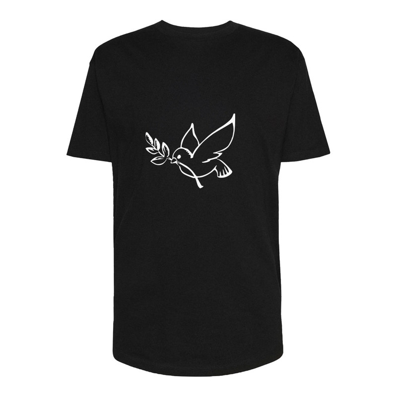 تی شرت لانگ مردانه مدل Peace کد Sh035 رنگ مشکی
