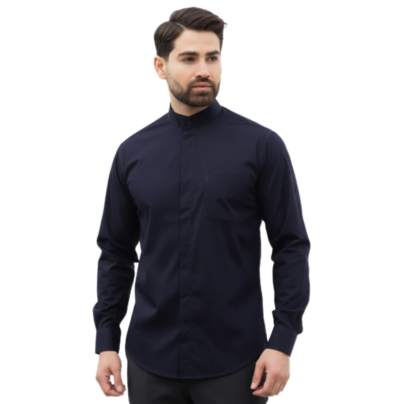 پیراهن آستین بلند یقه دیپلمات مردانه مدل S 80