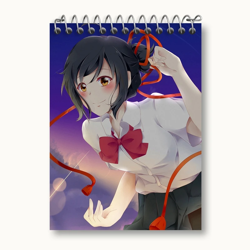 دفتر یادداشت 50 برگ خندالو مدل میتسویا میامیزو انیمه یورنیم Your Name کد 16241