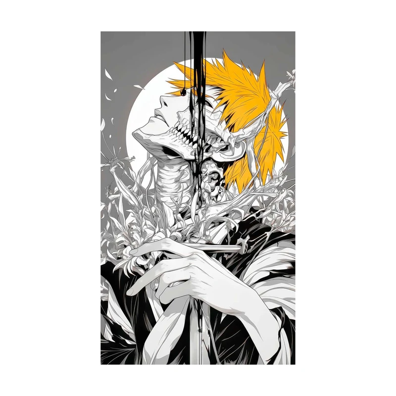 استیکر لپ تاپ و موبایل مدل انیمه طرح  Bleach Ichigo Kurosaki کد 2868