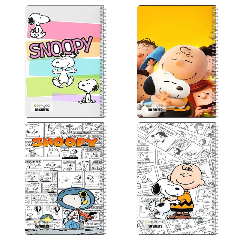 دفتر نقاشي 50 برگ کارنيکا طرح فیلم بادام‌زمینی‌ها The Peanuts کد 26189 مجموعه 4 عددی
