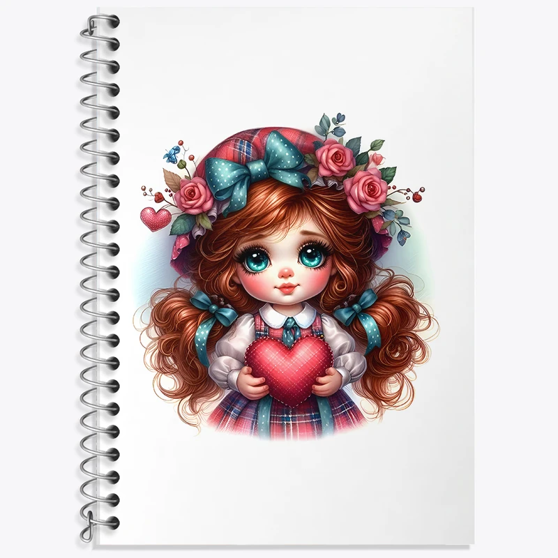 دفتر زبان 50 برگ خندالو مدل سه خط طرح دخترانه کد F6179