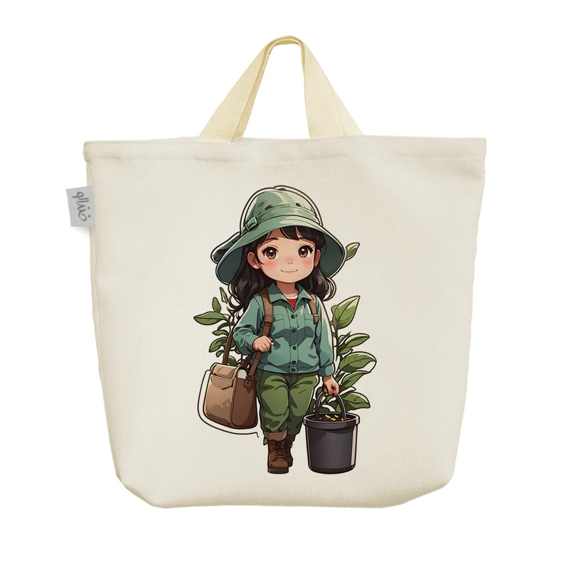 ساک خرید خندالو مدل دختر باغبان کد H838