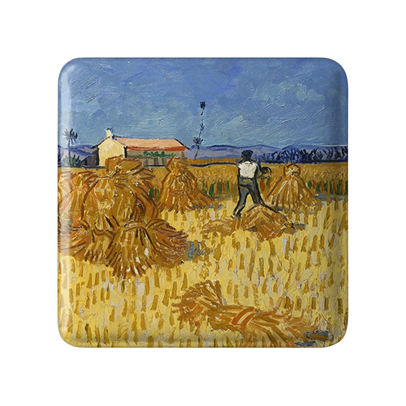 پیکسل خندالو طرح برداشت ذرت در پروونس ونسان ونگوگ (Van Gogh) مدل مربعی کد 36787