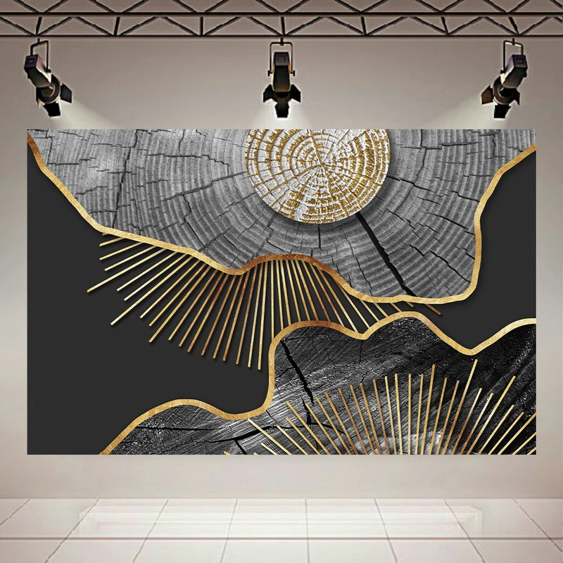 پوستر پارچه ای طرح مخمل انتزاعی چوب کد AR3058517