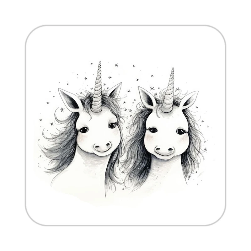 زیر لیوانی کاکتی طرح اسب تک شاخ و یونیکورن مدل mp33465