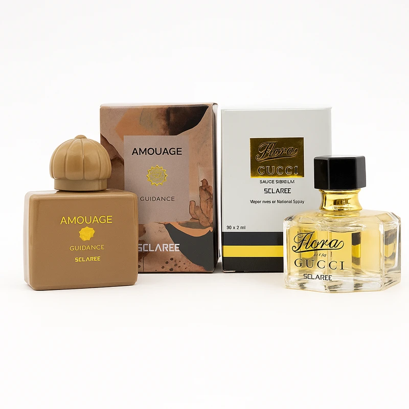 عطر جیبی زنانه اسکلاره مدل گوچی فلورا و گایدنس با رایحه گرم حجم 32 میلی‌لیتر  بسته دو عددی