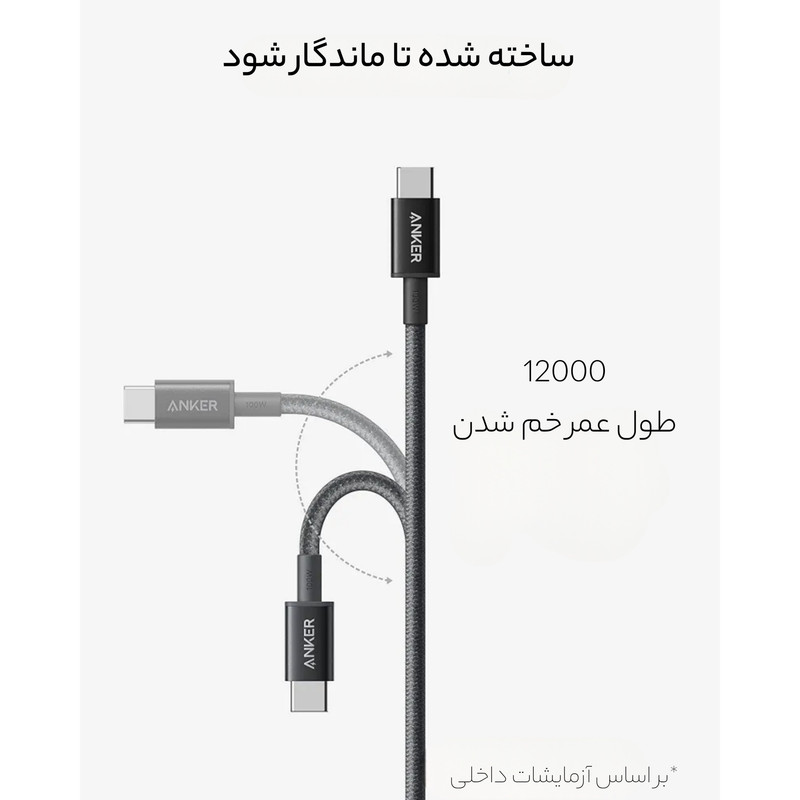 کابل تبدیل USB-C به USB-C مدل A8756 طول 1 متر