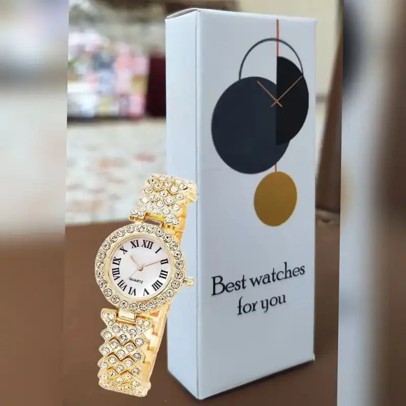 ساعت مچی عقربه ای زنانه مدل فول نگین کد Ts