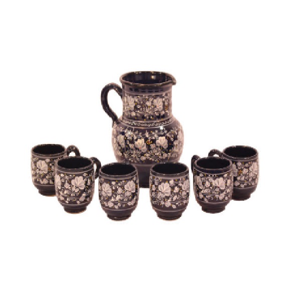 ست 7 تکه پارچ و لیوان سفالی مدل MNB7777