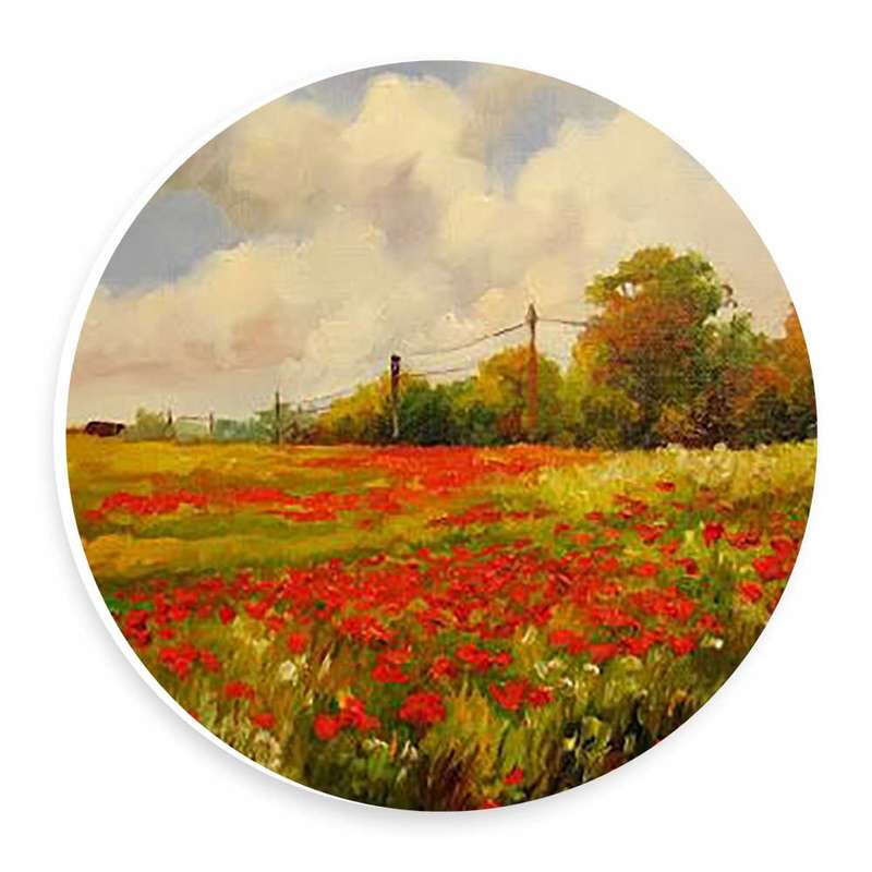  دیوارکوب طرح دشت شقایق و آسمان ابری مدل wtb670