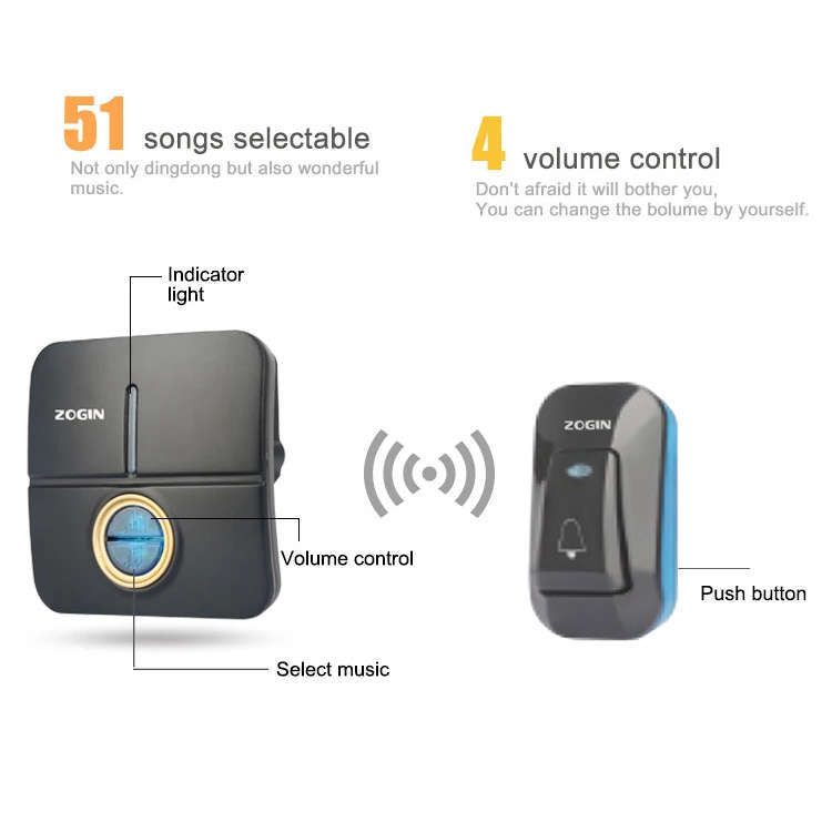 زنگ بی سیم زوگین مدل B1-19