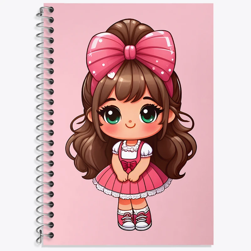 دفتر زبان 50 برگ خندالو مدل سه خط طرح دخترانه بانمک کد N5777