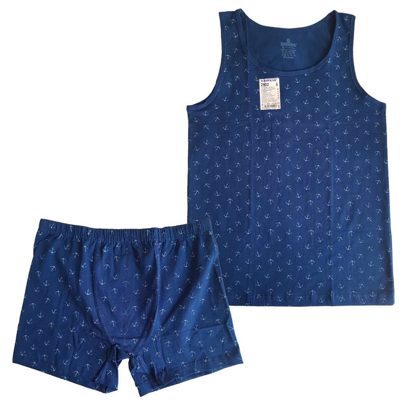 ست تاپ و شلوارک پسرانه بایکار مدل 2902B