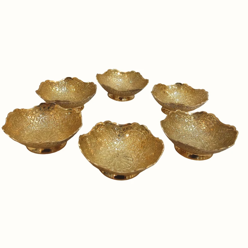 مجموعه ظروف هفت سین 6 پارچه مدل برنزی کد B1017