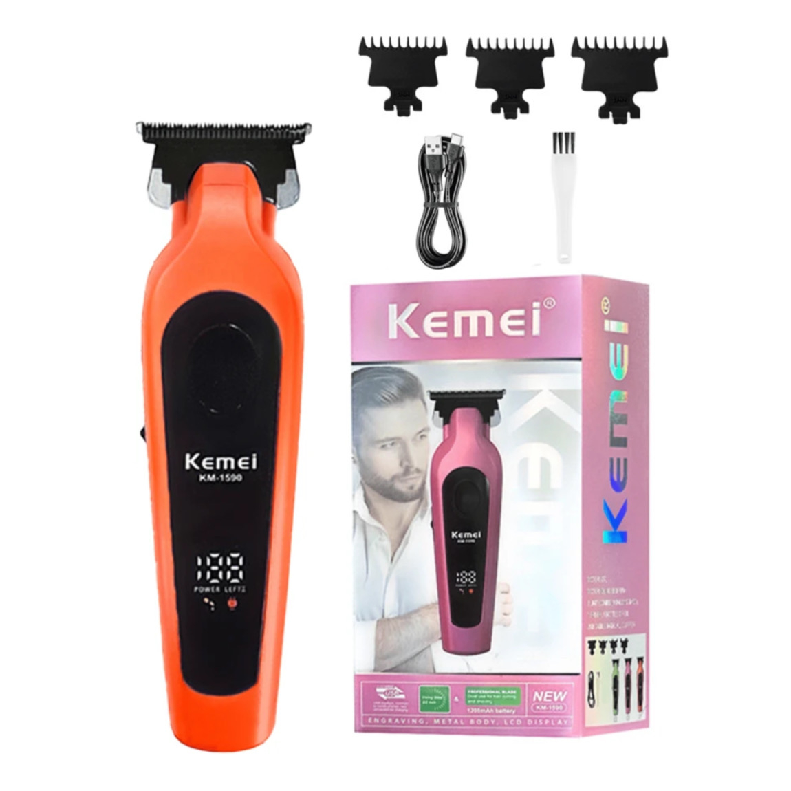 ماشین اصلاح موی صورت کیمی مدل KM-1590 ماشین اصلاح موی صورت کیمی مدل KM-1590