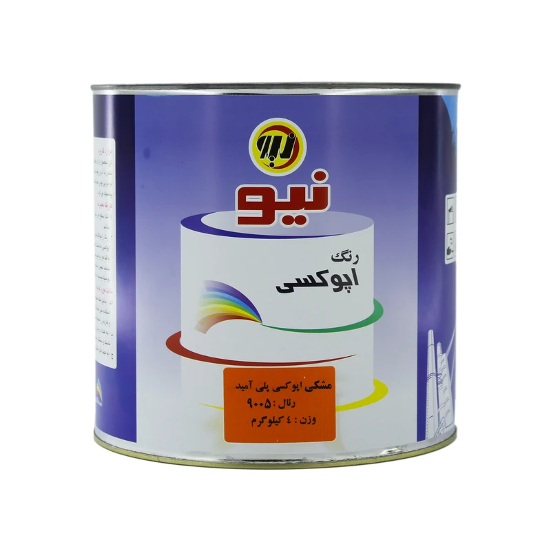 رنگ مشکی اپوکسی پلی آمید مدل 9005 نیو فام وزن 4 کیلوگرم به همراه هاردنر وزن 800 گرم