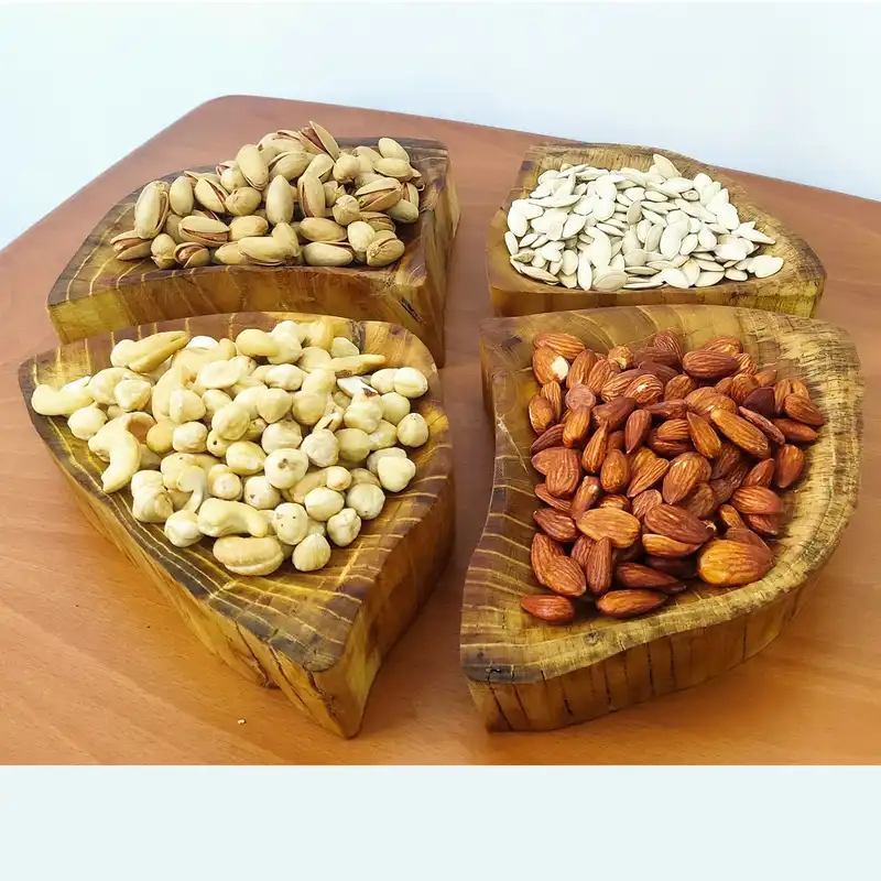 ظرف چوبی مدل دفرمه پازلی بسته 4 عددی