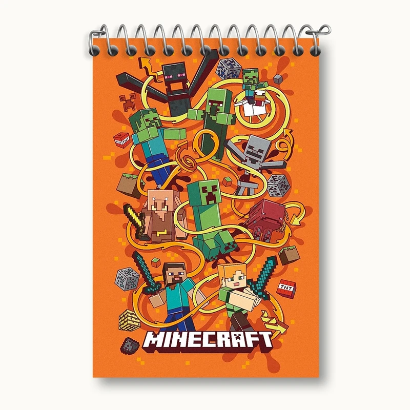 دفتر یادداشت 50 برگ خندالو مدل ماینکرافت (Minecraft) کد F1083