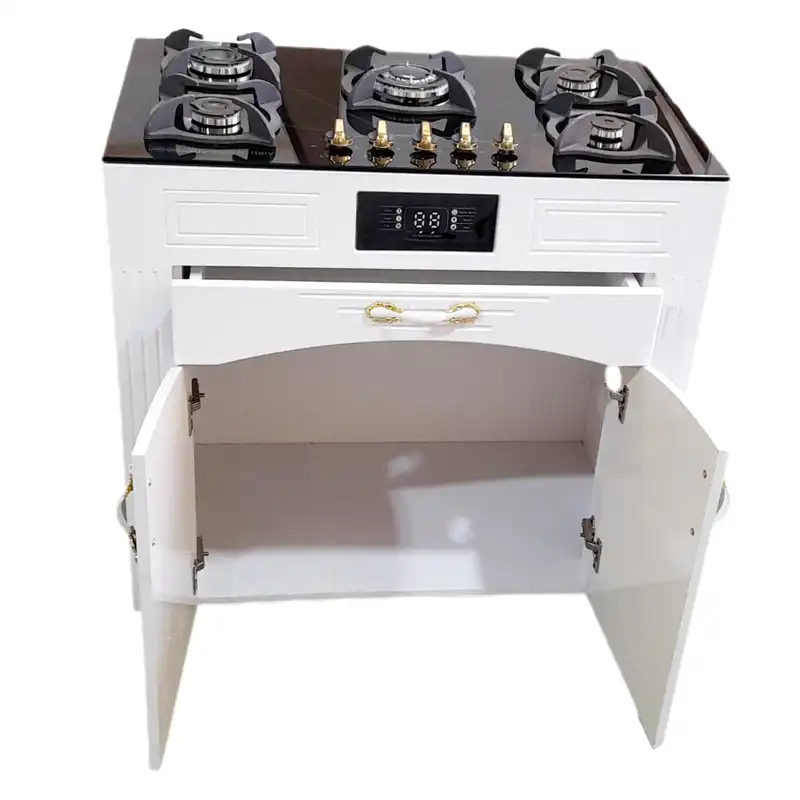 اجاق گاز 5 شعله هاکان مدل رو شیشه فندک دار دو درب جا قاشوقی /PADISN/