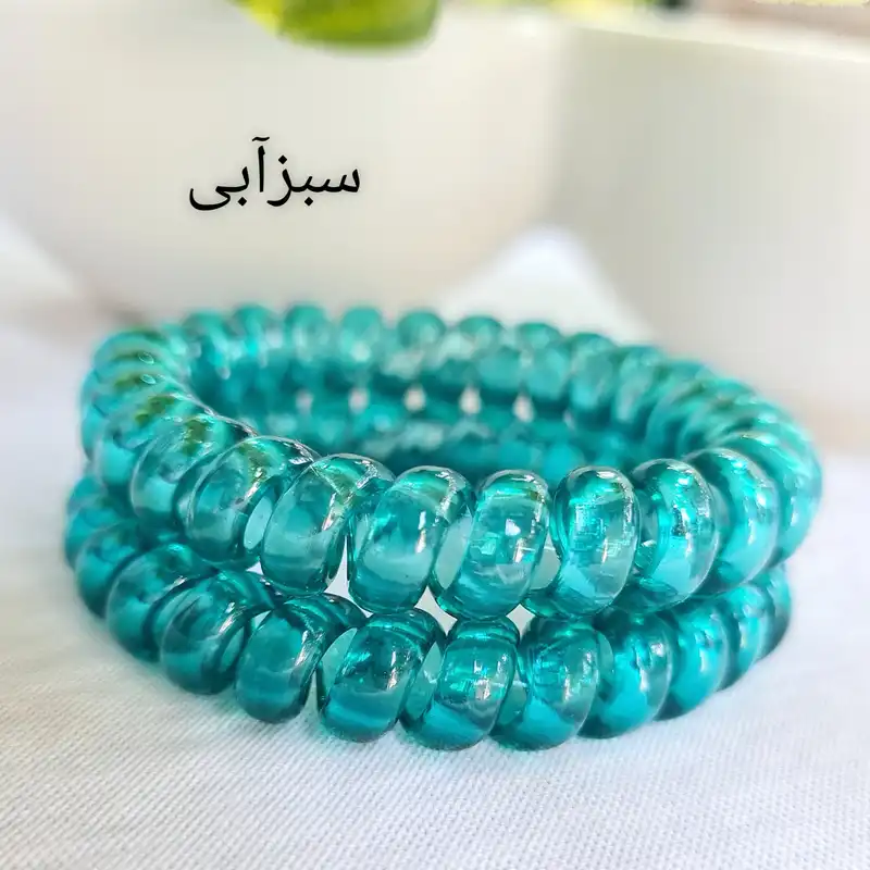 کش مو زنانه مدل سیم تلفنی شفاف کد 5005 brg بسته 2 عددی