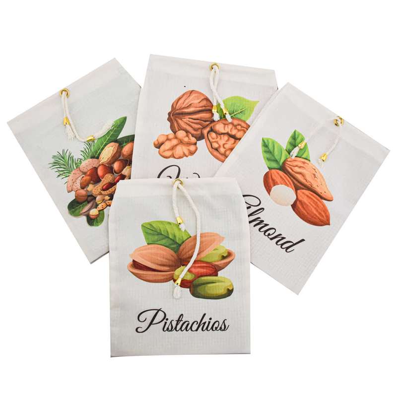 کیسه نان و سبزی مدل آجیل بسته 4 عددی