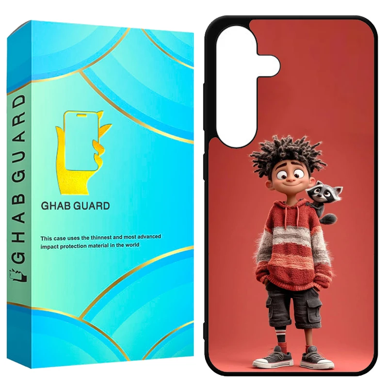 کاور قاب گارد طرح پسر و راکون مدل GCHPS23F مناسب برای گوشی موبایل سامسونگ Galaxy S23 FE