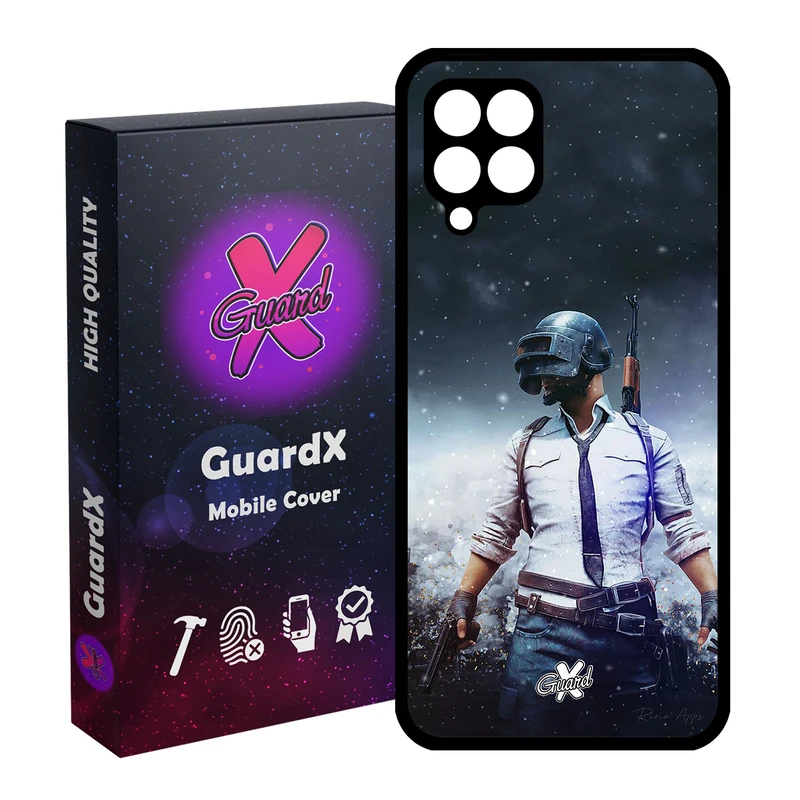 کاور گارد ایکس طرح Pubg مدل Glass10039 مناسب برای گوشی موبایل سامسونگ Galaxy A12