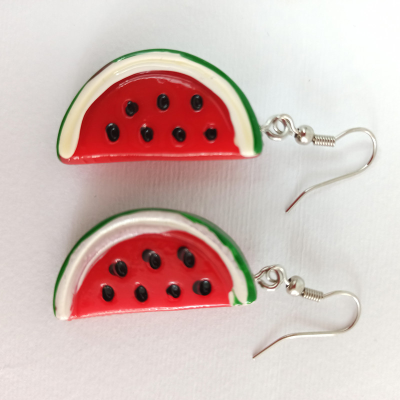 گوشواره دخترانه مدل یلدا طرح هندوانه کد 1