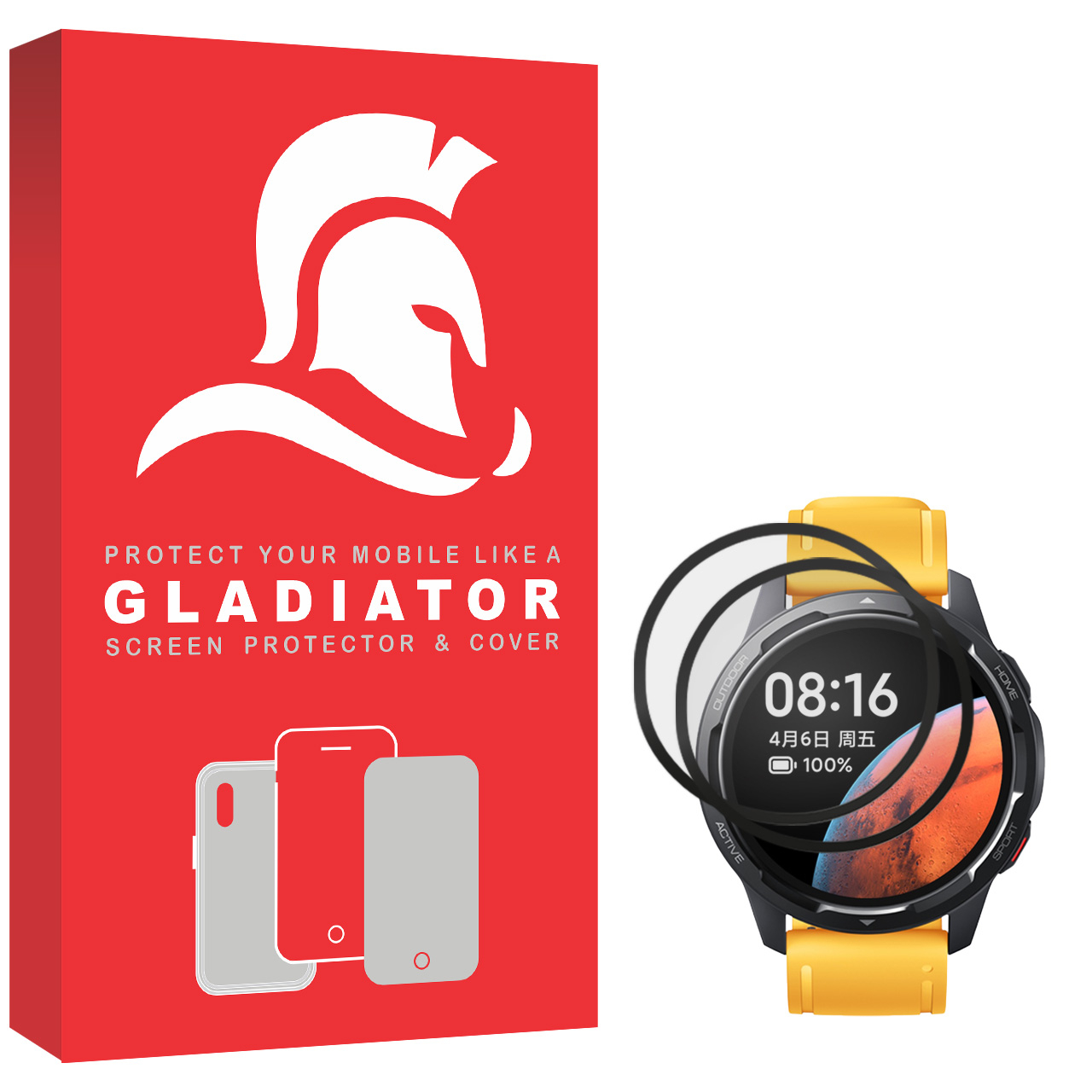 محافظ صفحه نمایش گلادیاتور مدل GWP2000 مناسب برای ساعت هوشمند شیائومی Mi Watch Color 2 بسته دو عددی